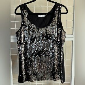 Calvin Klein Black Sequined Tank L